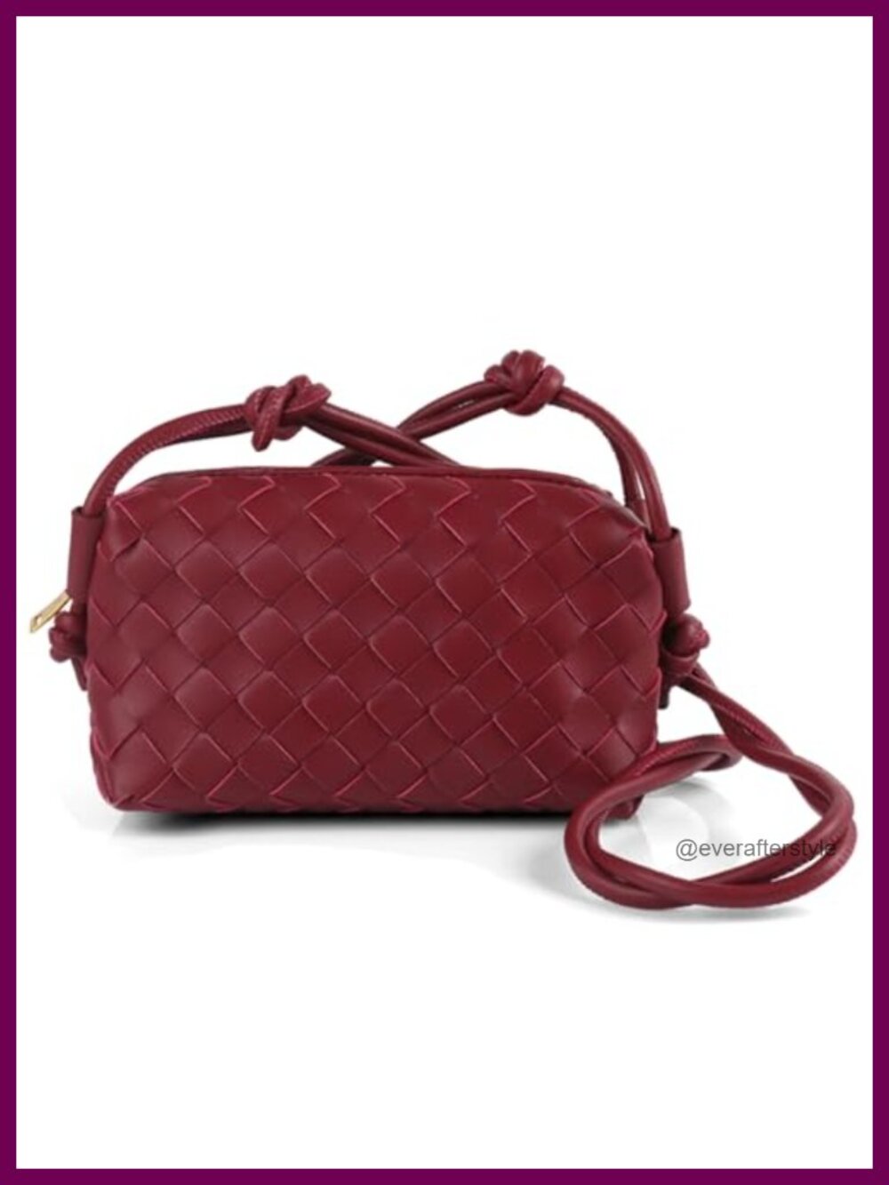 Woven Leather Crossbody Bag Small Evening Purse Adjustable Strap
